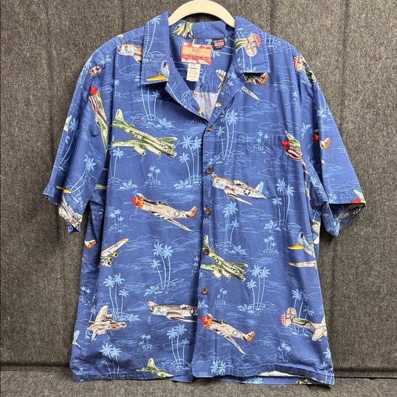 RJC Other - RJC Men's Blue Airplane Print Casual Shirt